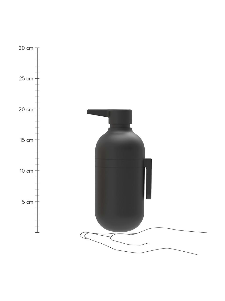 Distributeur de savon noir Pumpit, Plastique, Noir, Ø 8 x haut. 20 cm