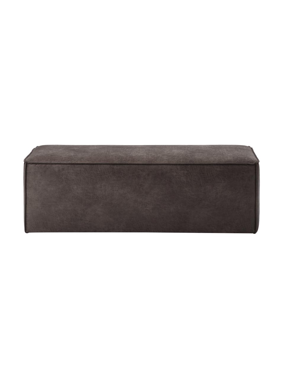 Lavica s koženým čalúnením Sanja, Koža čierna, Š 122 x H 54 cm