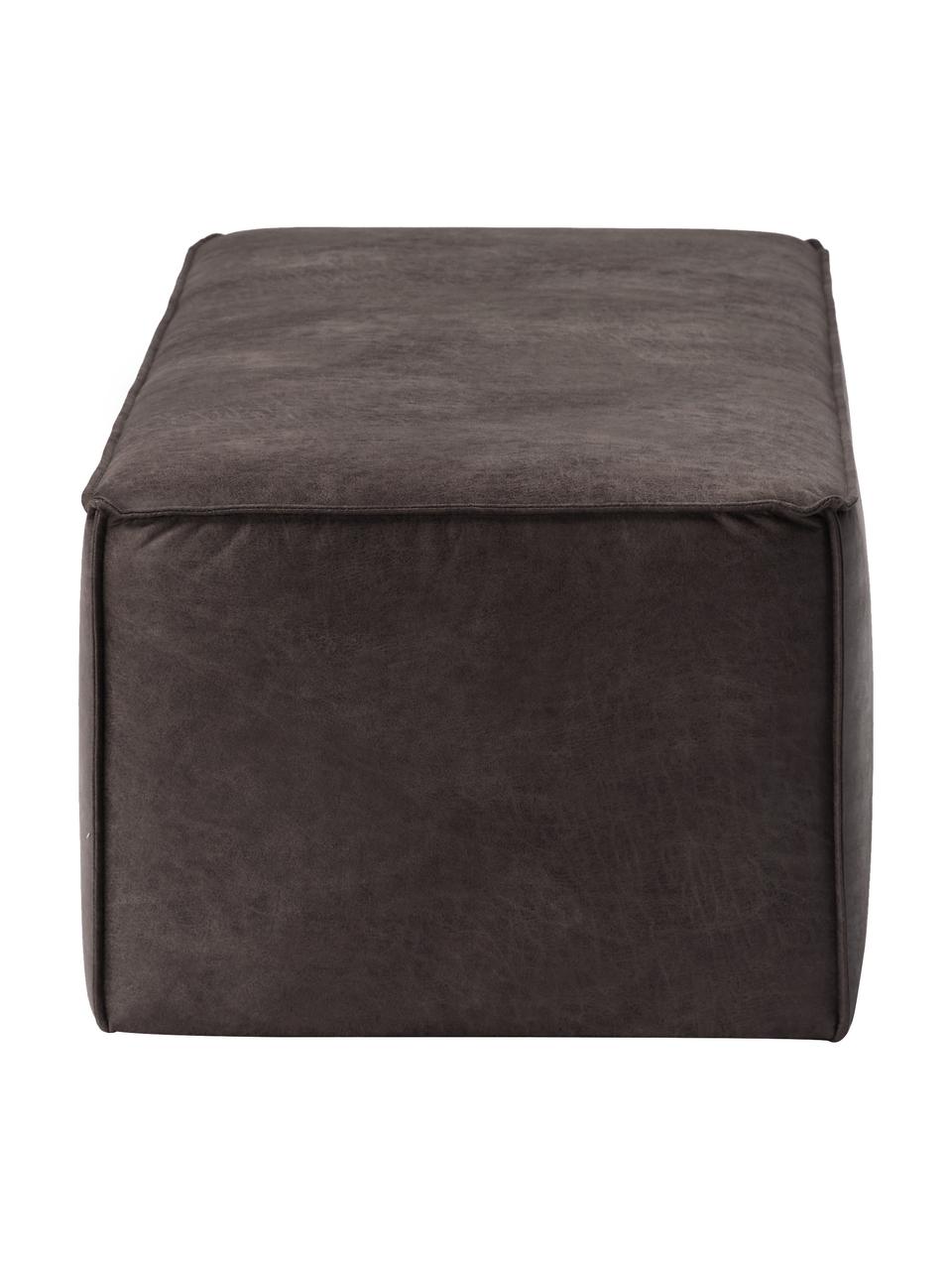 Tapicerowana ławka Sanja, Tapicerka: 70% skóra, 30% poliester , Stelaż: lite drewno sosnowe, skle, Nogi: tworzywo sztuczne, Taupe skóra, S 122 x G 54 cm