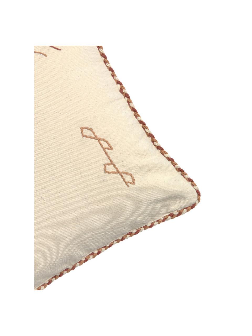 Poszewka na poduszkę Riad, 100% bawełna, Odcienie kremowego, odcienie brązowego, S 45 x D 45 cm