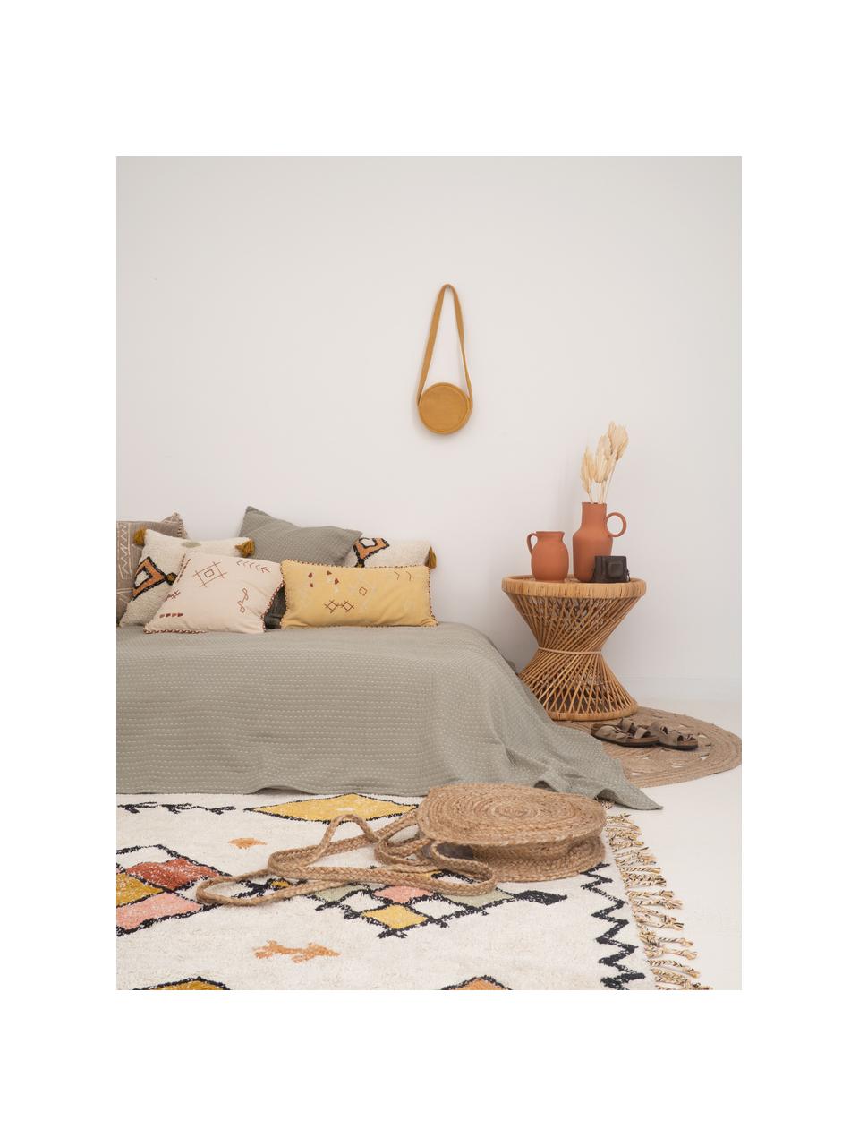 Kussenhoes Riad met ethnopatroon, 100% katoen, Crèmekleurig, bruintinten, 45 x 45 cm