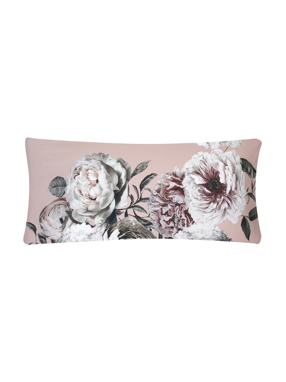 Fundas de almohada de satén Blossom, 2 uds., 45 x 110 cm, Rosa, An 45 x L 110 cm