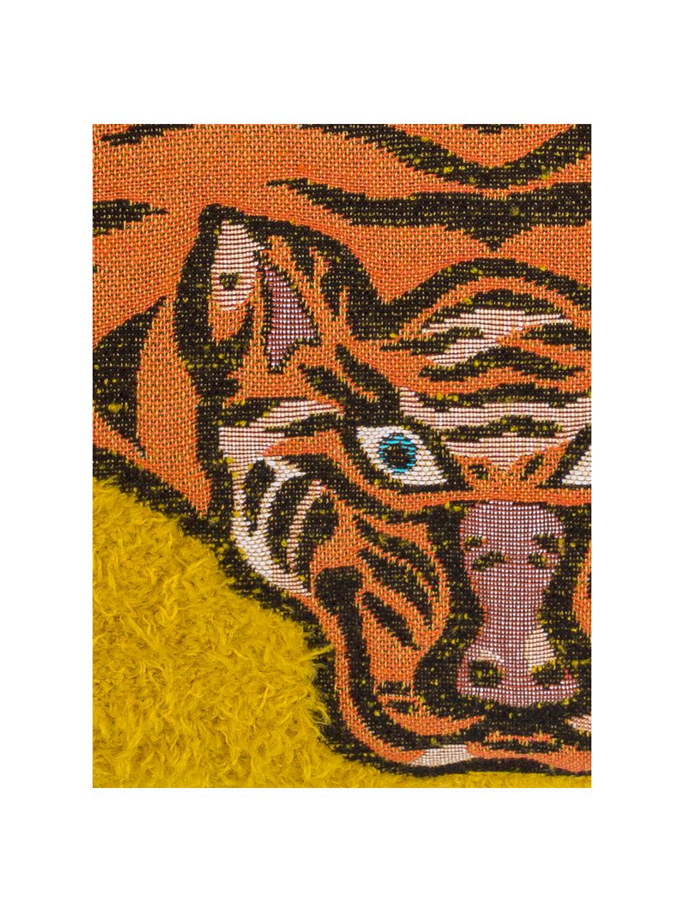 Kussenhoes Tigris, Weeftechniek: jacquard, Geel, oranje, zwart, 45 x 45 cm