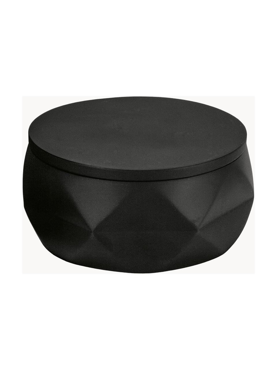 Pot de rangement salle de bain Crackle, Polyrésine, Noir, Ø 11 x haut. 6 cm