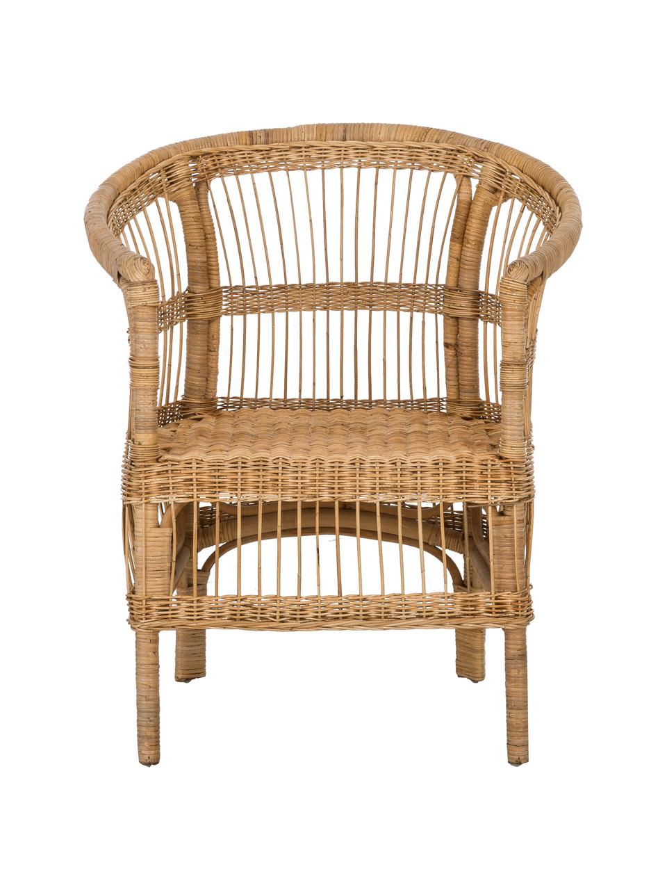 Rattan-Armlehnstuhl Palma, Rattan, Braun, B 60 x T 70 cm