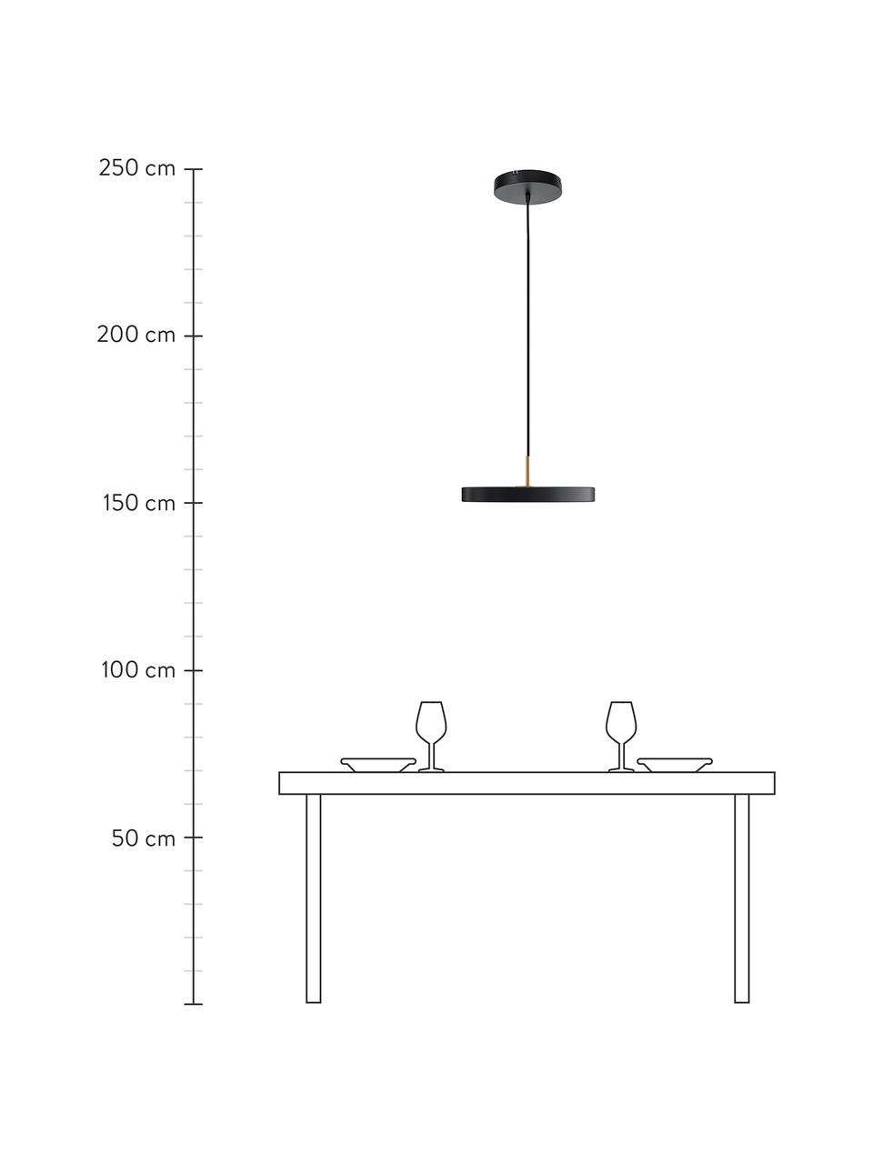 Design LED hanglamp Asteria, Lampenkap: gelakt aluminium, Diffuser: kunststof, Decoratie: gelakt staal, Diffuser: kunststof, Antraciet, goudkleurig, Ø 43  x H 15 cm