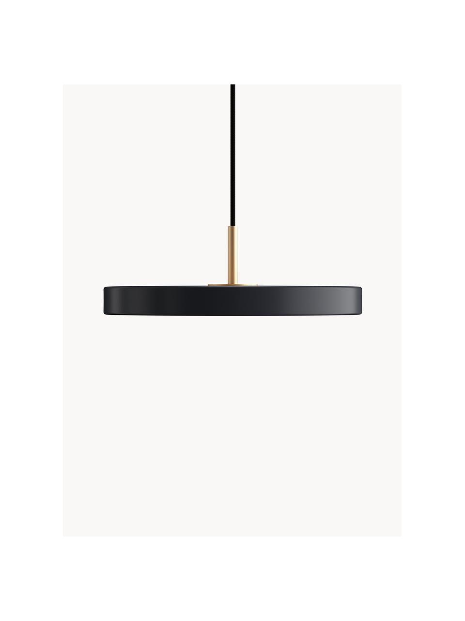 Lámpara de techo LED regulable Asteria, Cable: recubierto de tela, Negro, Ø 15 x Al 6 cm