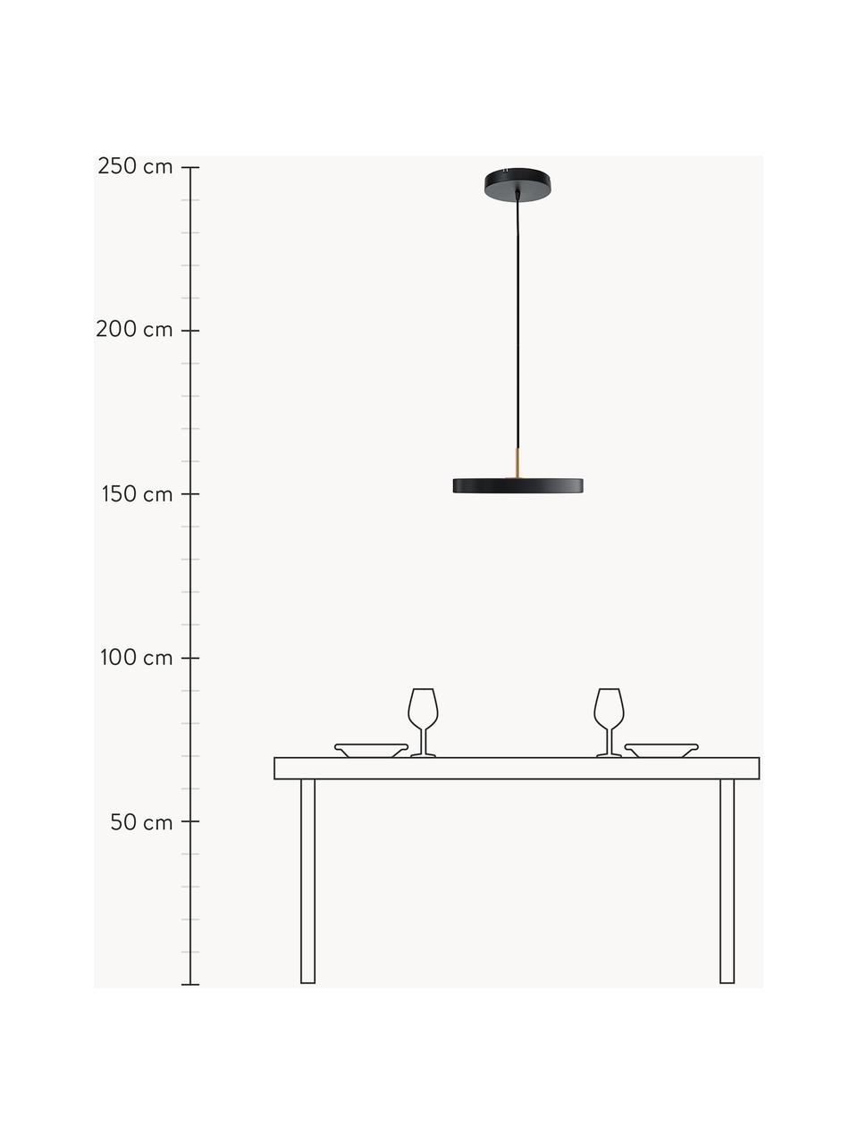 Design LED hanglamp Asteria, Zwart, Ø 15 x H 6 cm