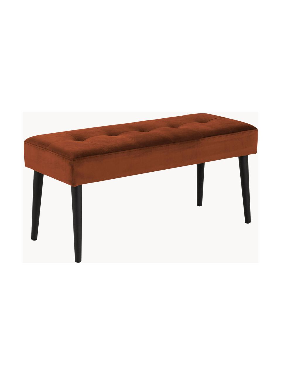 Banquette en velours Glory, Velours terracotta, larg. 95 x haut. 45 cm