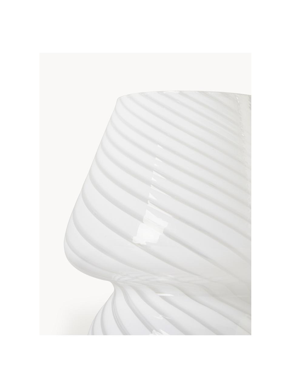 Malá noční stolní lampa z opálového skla Lareina, Bílá, Ø 15 cm, V 19 cm