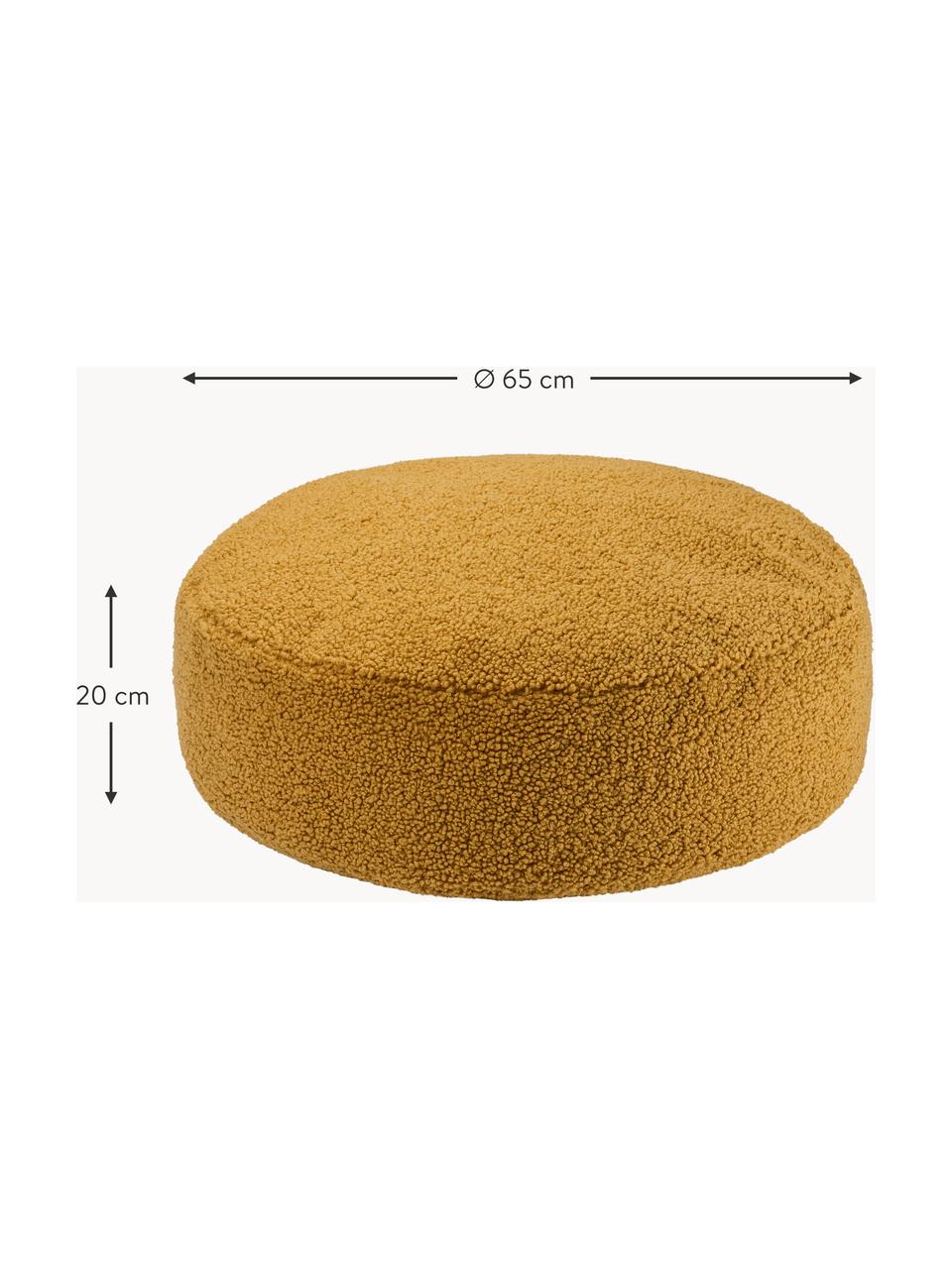 Kinder-Pouf Sugar aus Teddy, Ø 65 cm, Teddy Senfgelb, Ø 65 x H 20 cm