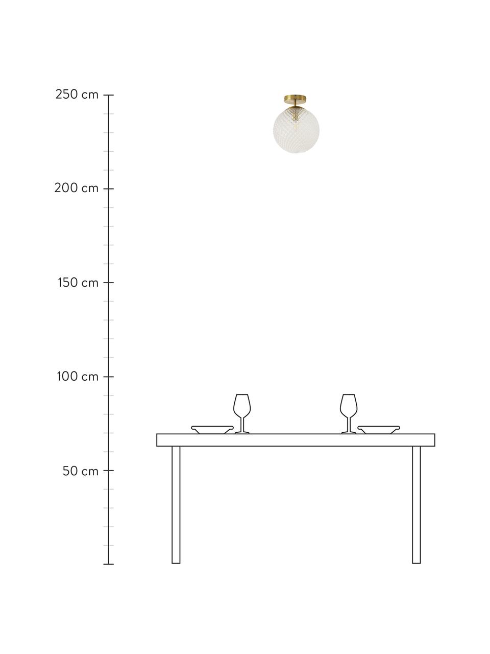 Malá stropná lampa zo skla Lorna, Priehľadná, odtiene zlatej, Ø 25 x V 30 cm