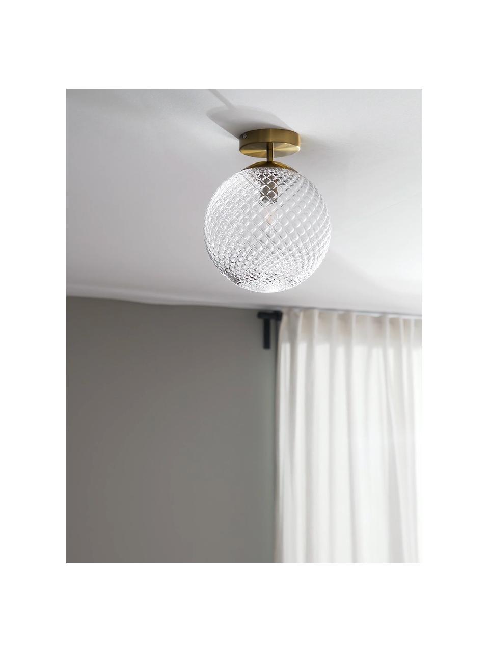 Lampa sufitowa ze szkła Lorna, Transparentny, odcienie złotego, Ø 25 x W 30 cm