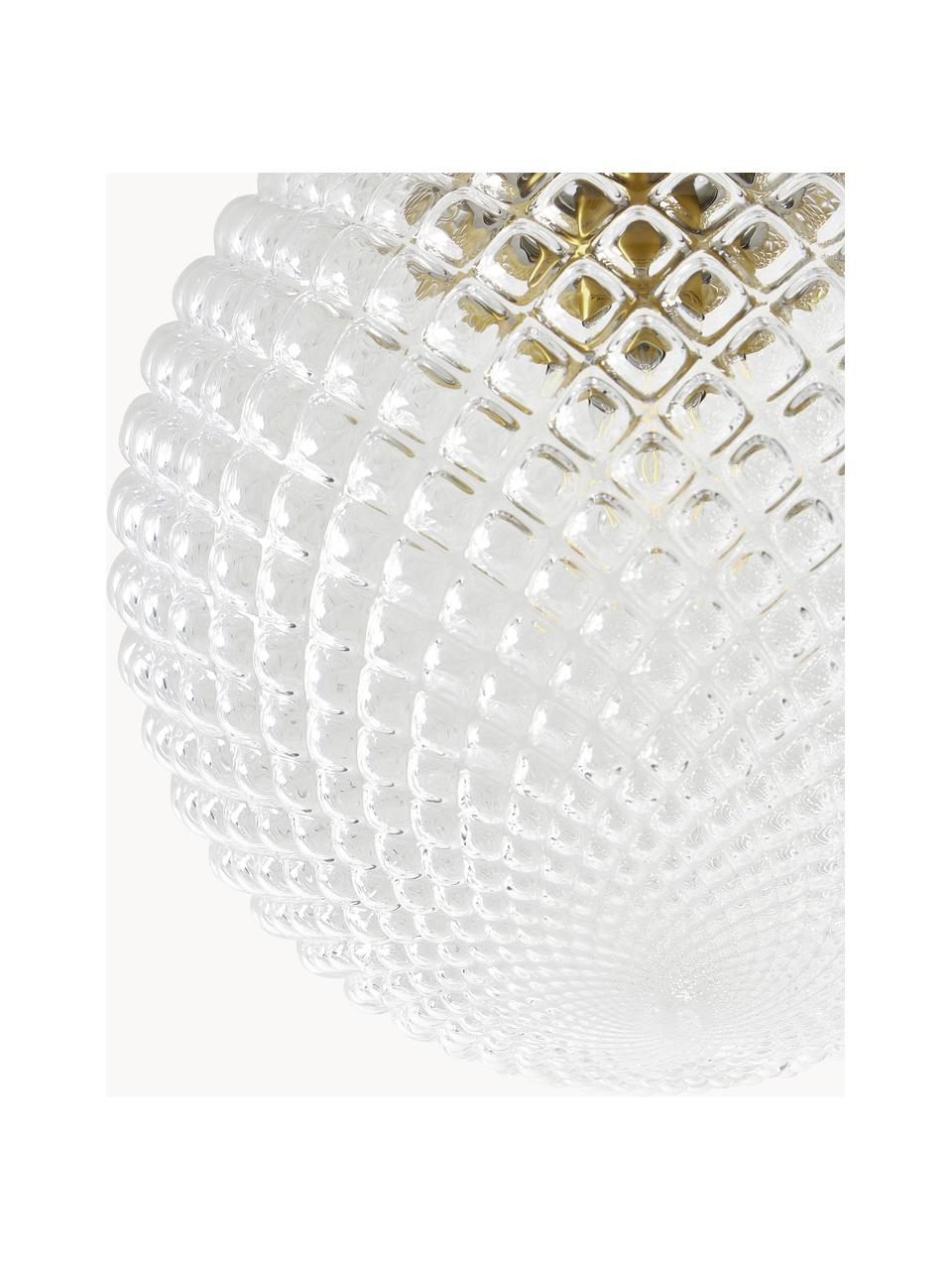 Kleine plafondlamp Lorna van glas, Lampenkap: glas, Goudkleurig, transparant, Ø 25 x H 30 cm