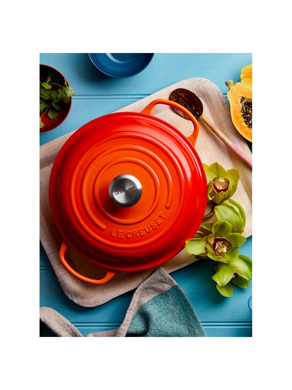 Litinový hrnec Gourmet Signature Collection, Smaltovaný kov, Oranžová, červená, Ø 30 cm, V 12 cm