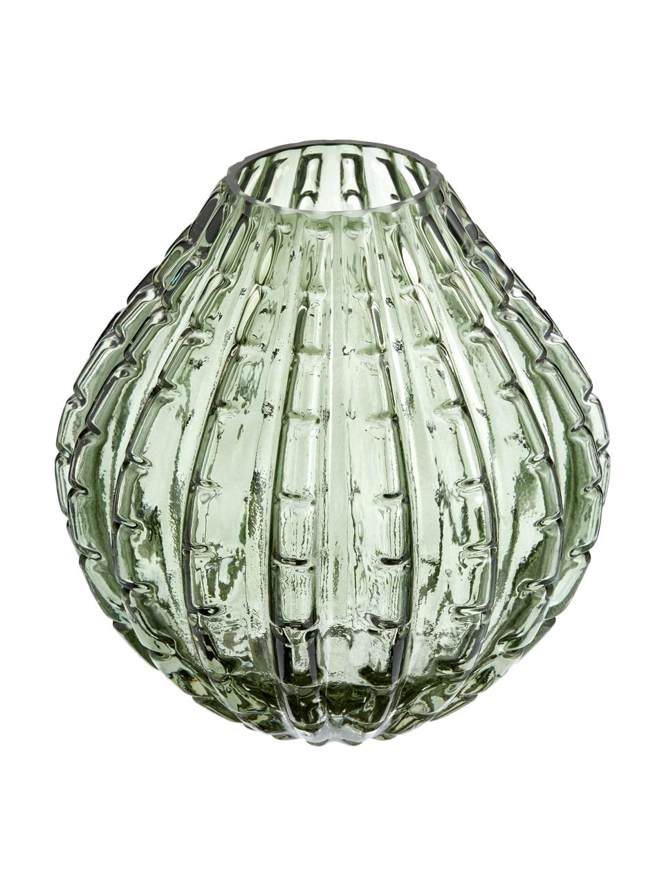 Glazen vaas Lioba in groen, Glas, Groen, Ø 15 x H 17 cm