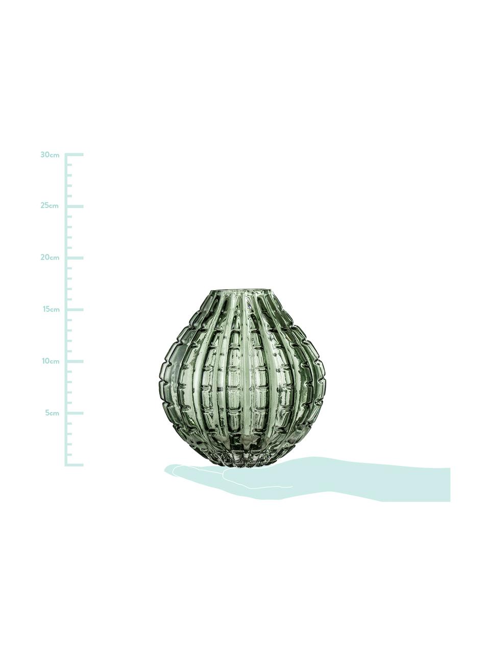 Skleněná váza Lioba, Sklo, Zelená, Ø 15 cm, V 17 cm