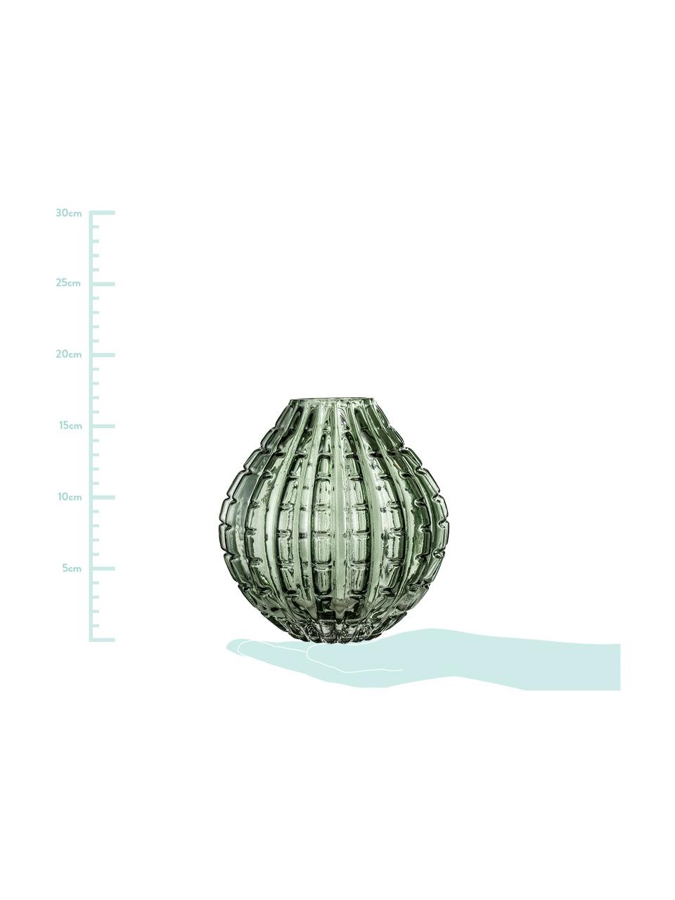 Vase en verre vert Lioba, Verre, Vert, Ø 15 x haut. 17 cm