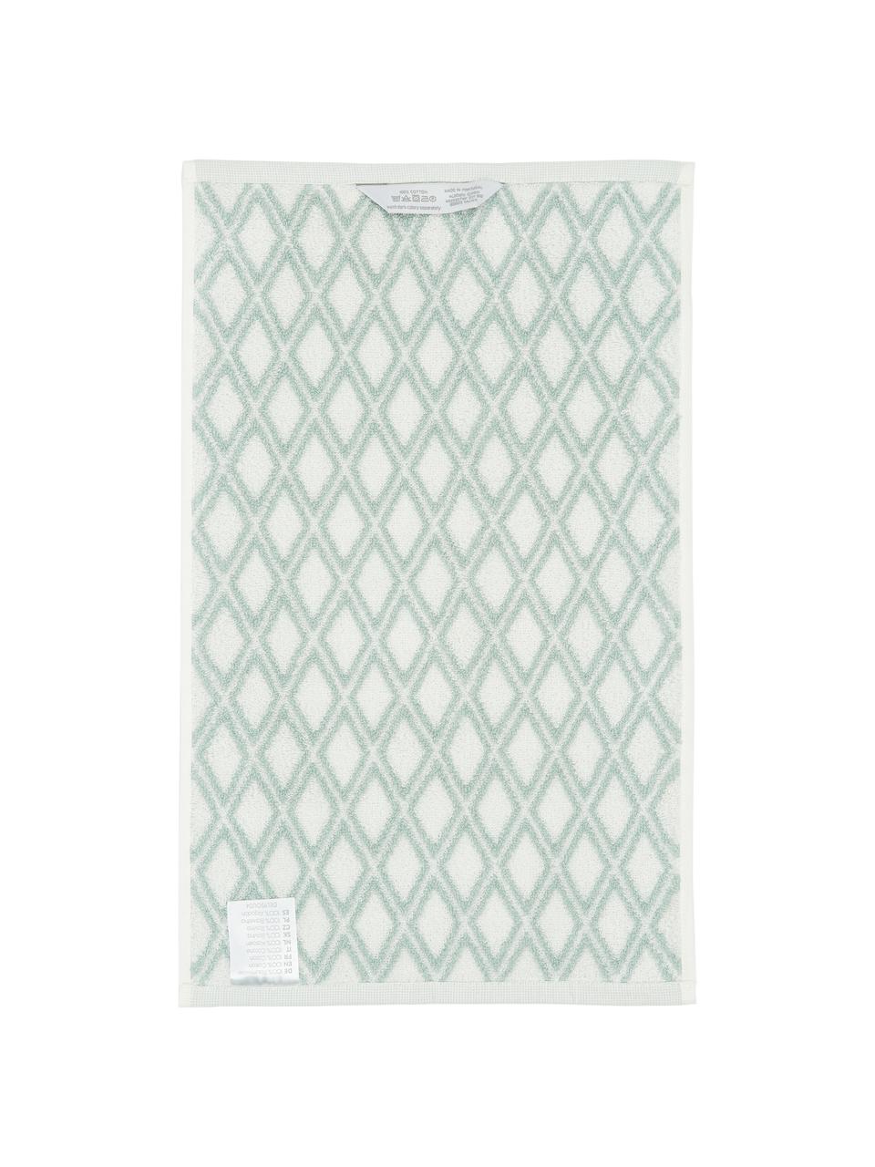 Asciugamano reversibile con motivo grafico Ava, Verde menta, bianco crema, Asciugamano, Larg. 50 x Lung. 100 cm, 2 pz.