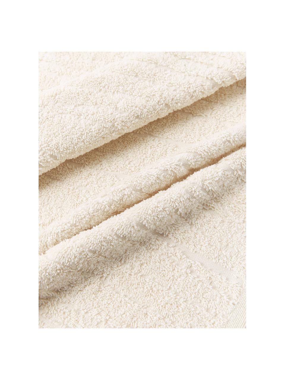 Komplet ręczników z bawełny Audrina, 3 elem., Jasny beżowy, Komplet z różnymi rozmiarami