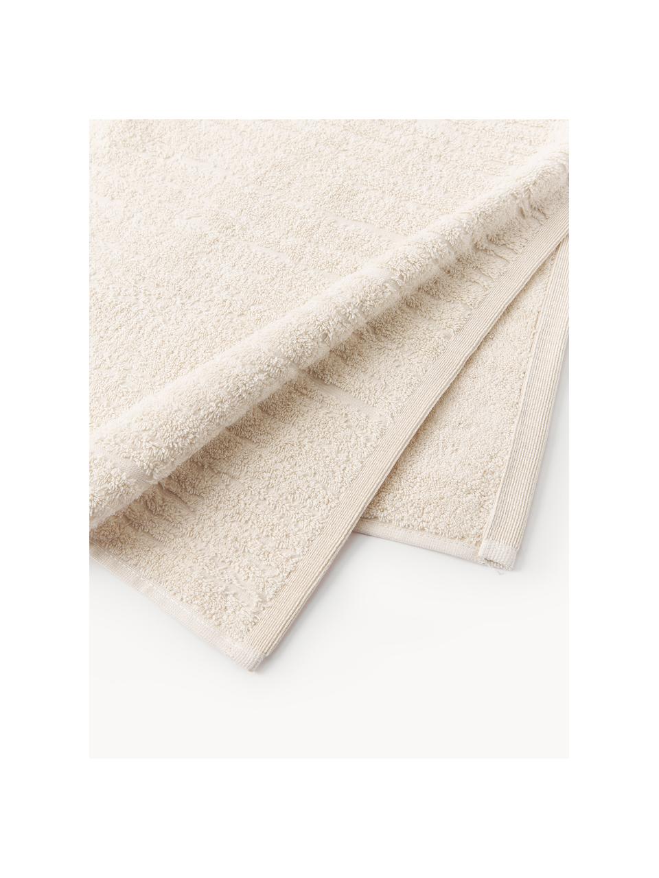 Set de toallas de algodón Audrina, tamaños diferentes, Beige claro, Set de 3 (toalla tocador, toalla lavabo y toalla ducha)