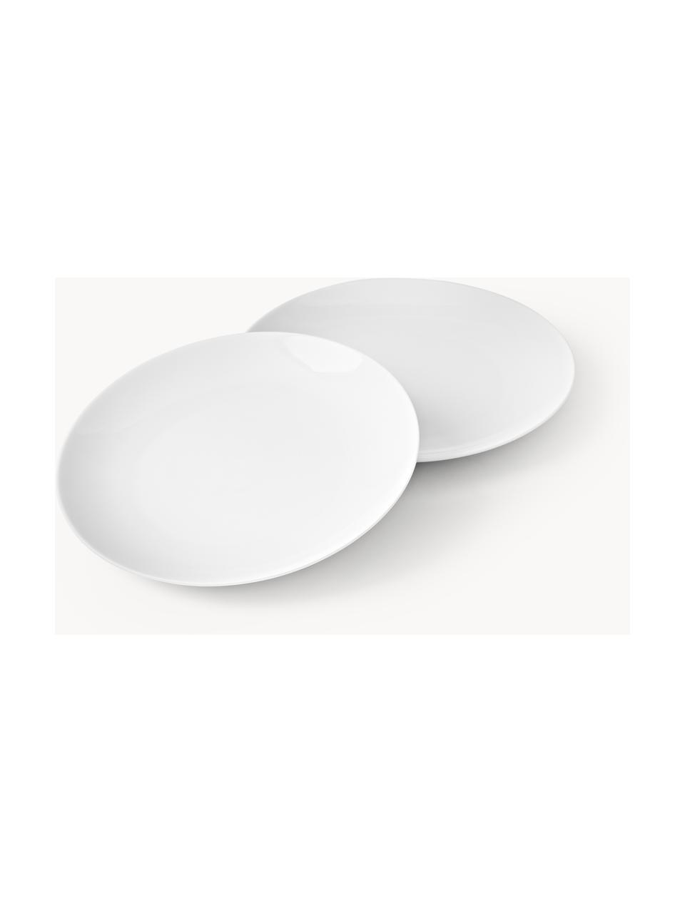 Assiettes plates en porcelaine Delight Modern, 4 pièces, Porcelaine, Blanc, Ø 27 cm