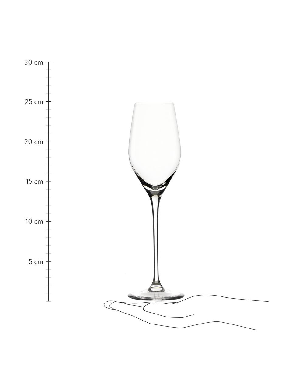 Copas flauta de champán de cristal Exquisit, 6 uds., Cristal, Transparente, Ø 7 x Al 25 cm, 265 ml