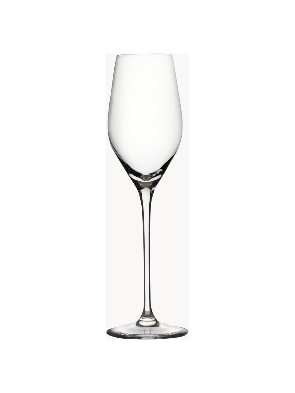 Kristall-Champagnergläser Exquisit, 6 Stück, Kristallglas, Transparent, Ø 7 x H 25 cm, 265 ml