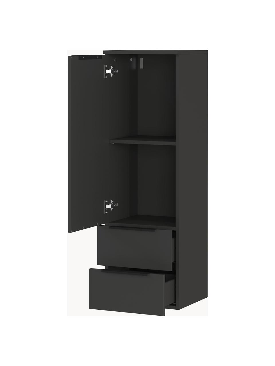 Armoire haute de salle de bains Crandon, larg. 36 cm, Anthracite, larg. 36 x haut. 111 cm