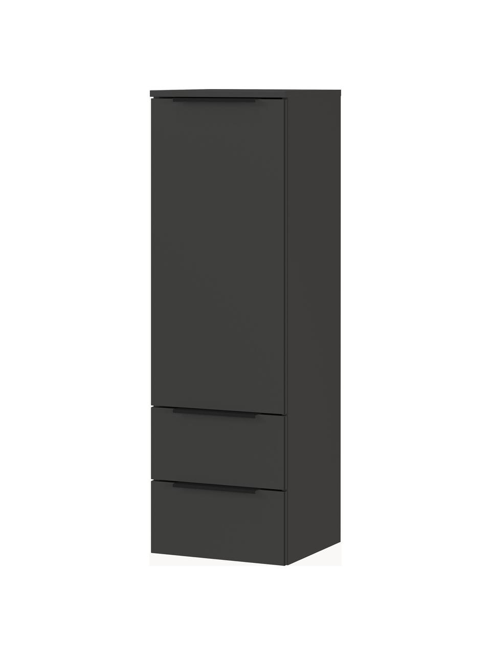 Armoire haute de salle de bains Crandon, larg. 36 cm, Anthracite, larg. 36 x haut. 111 cm