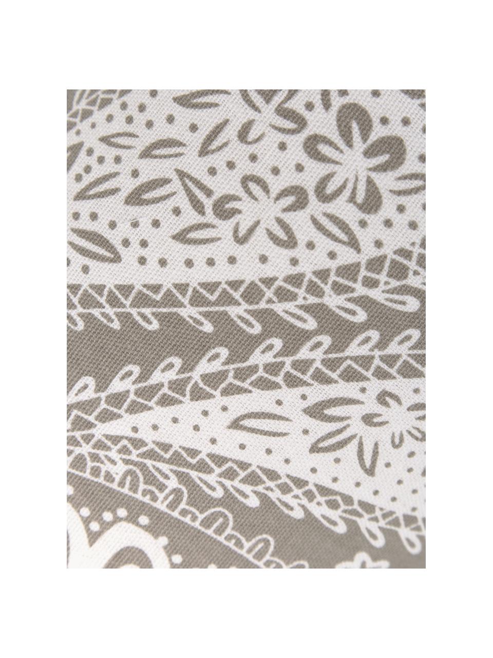 Cuscino rullo con motivo paisley Manon, Rivestimento: 100% cotone organico cert, Taupe, Ø 18 x Lung. 50 cm