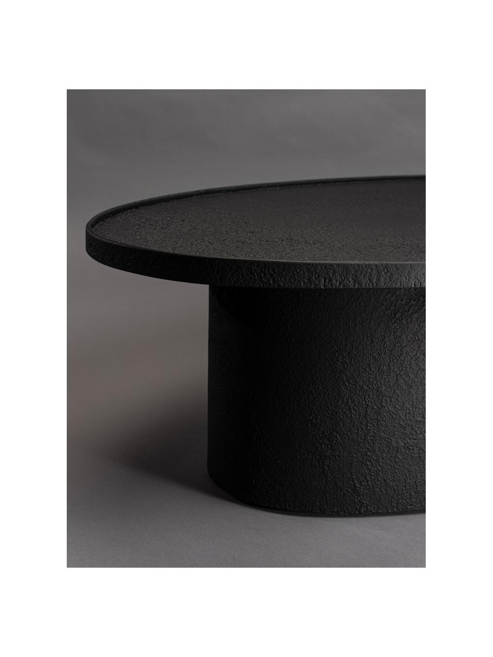 Ovaler Couchtisch Winston in Schwarz, Schwarz, 120 x 32 cm