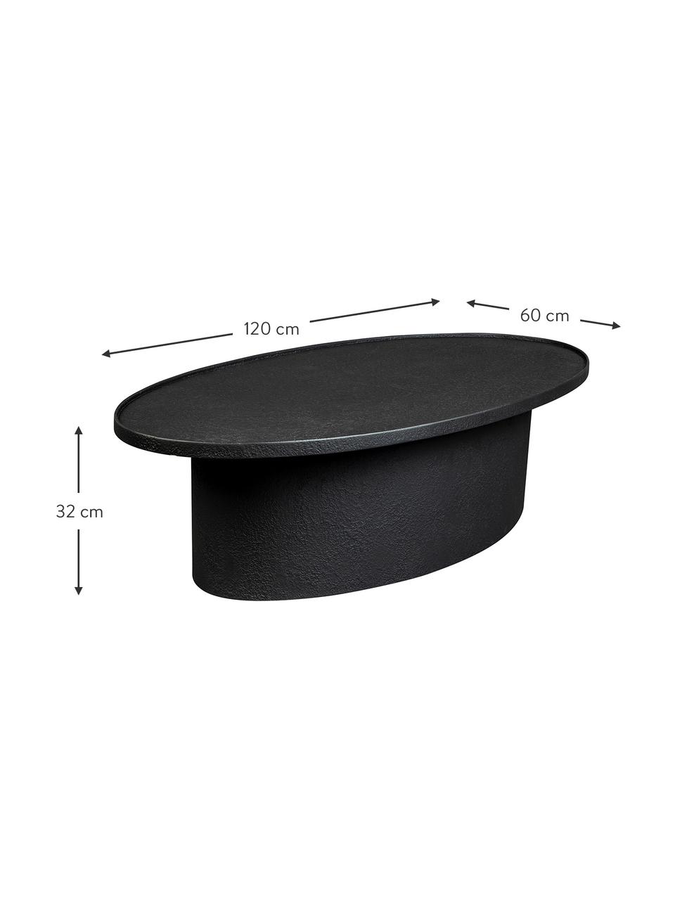 Ovale salontafel Winston, Hout, zwart gelakt, B 120 x D 60 cm
