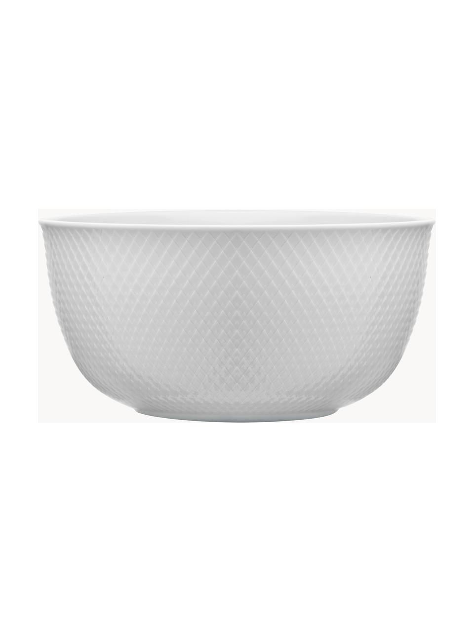 Handgefertigte Porzellan-Schalen Rhombe, 2 Stück, Porzellan, Weiß, Ø 18 x H 9 cm