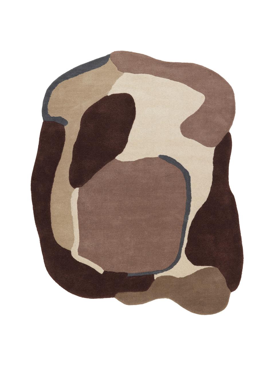 Tappeto in lana Oblivian, Retro: 55% cotone, 45% poliester, Rosso, beige, Larg. 140 x Lung. 180 cm (taglia S)