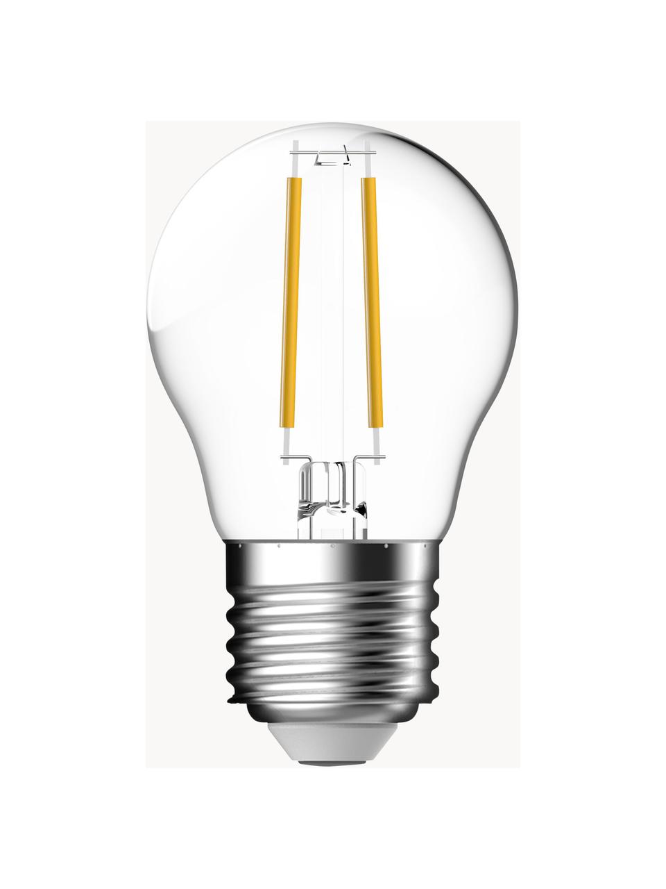 Kleines E27 Leuchtmittel, dimmbar, warmweiß, 1 Stück, Leuchtmittelschirm: Glas, Leuchtmittelfassung: Aluminium, Transparent, Ø 5 x H 8 cm