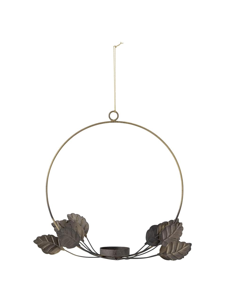 Wiszący świecznik na tealighty Ivalou, Żelazo powlekane, Brązowy z metalicznym wykończeniem, Ø 28 x W 28 cm