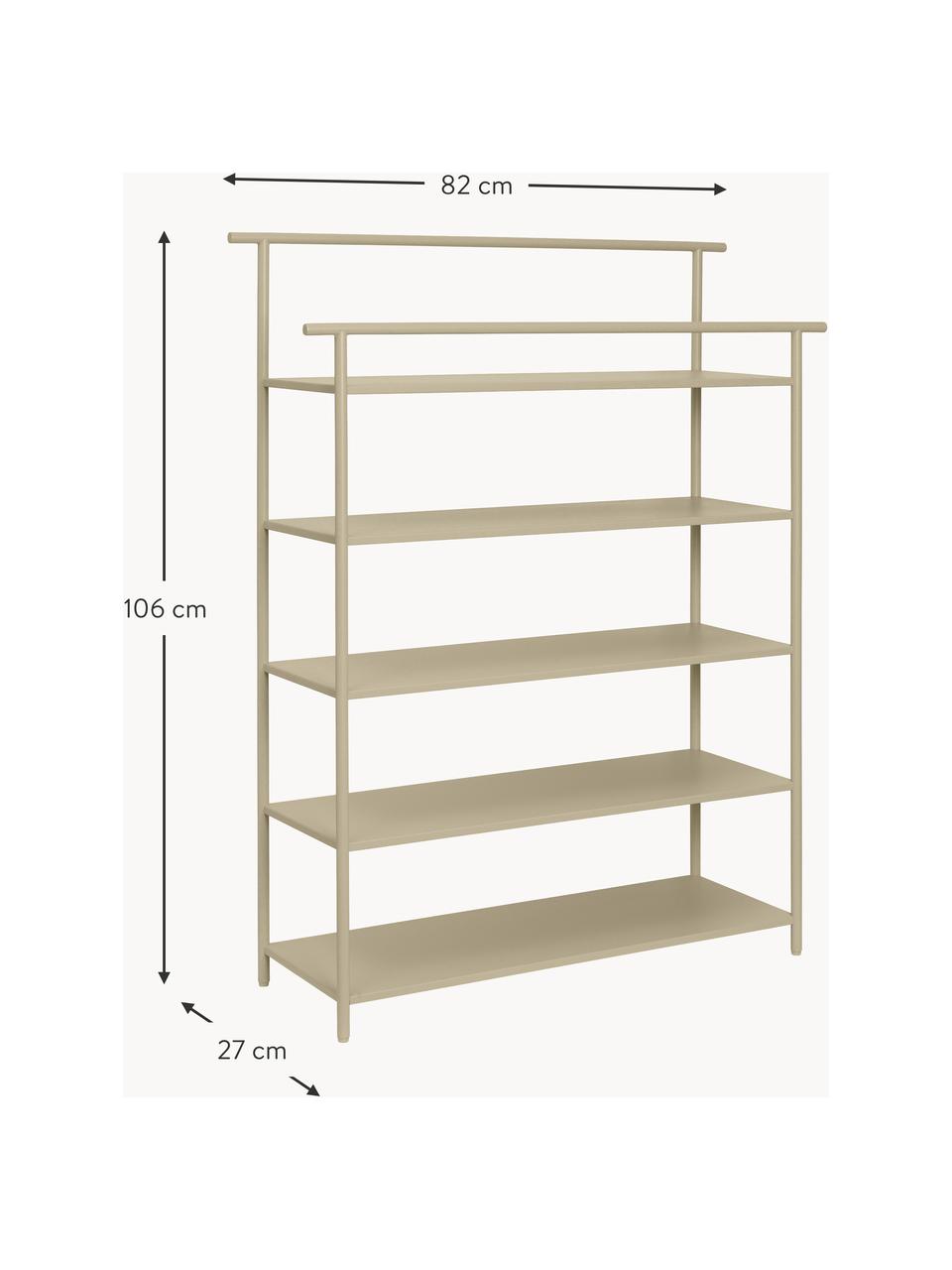 Kovový regál Dora, Pozinkované železo s práškovým nástřikem, Světle béžová, matná, Š 82 cm, V 106 cm