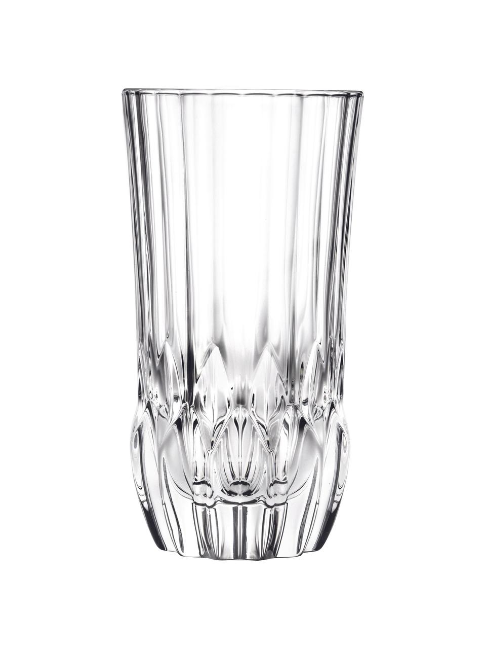 Kristallen glazen Adagio met reliëf, 6 stuks, Kristalglas, Transparant, Ø 8 x H 15 cm, 400 ml