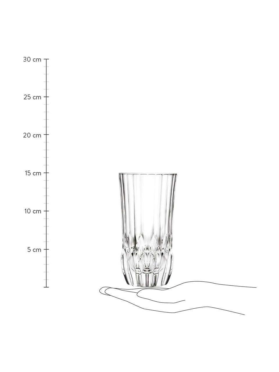 Vasos highball de cristal Adagio, 6 uds., Cristal, Transparente, Ø 8 x Al 15 cm, 400 ml