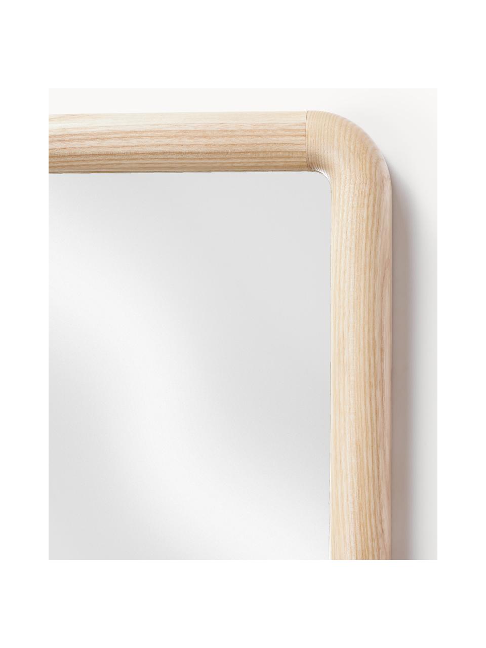 Wellenförmiger Ganzkörperspiegel Stream aus Holz, Rahmen: Eichenholz, Spiegelfläche: Spiegelglas, Rückseite: Mitteldichte Holzfaserpla, Eichenholz, B 50 x H 175 cm