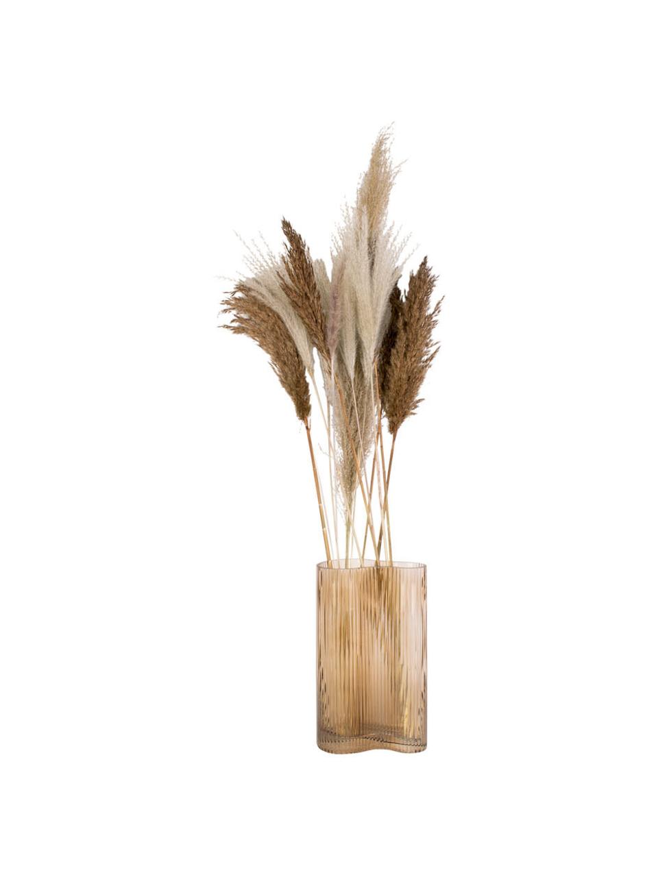 Vase en verre Allure Wave, Verre, teinté, Brun clair, larg. 10 x haut. 27 cm