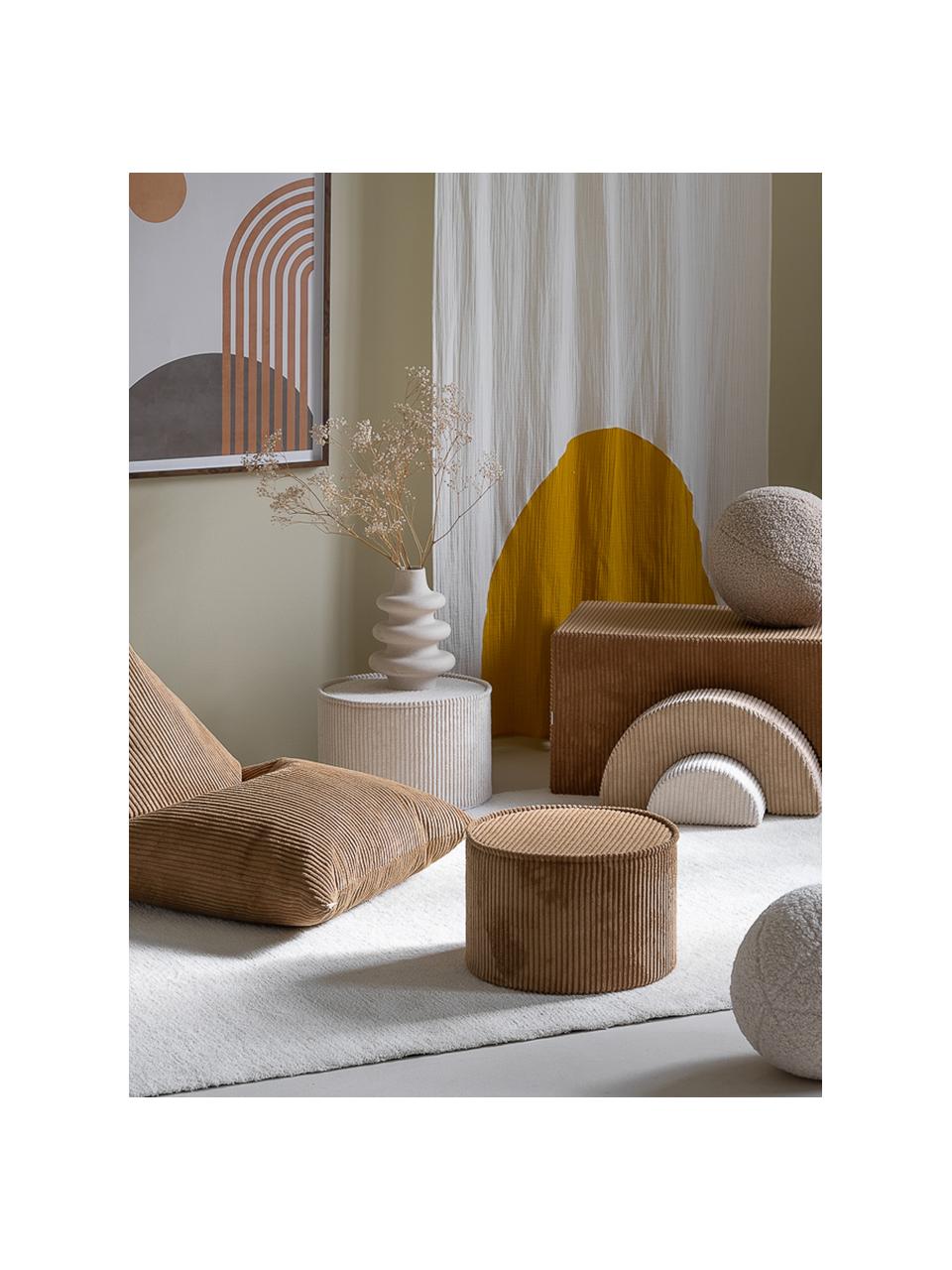 Ensemble de jeu en velours côtelé Rainbow, 3 élém., Velours côtelé brun clair beige, blanc, larg. 75 x haut. 49 cm