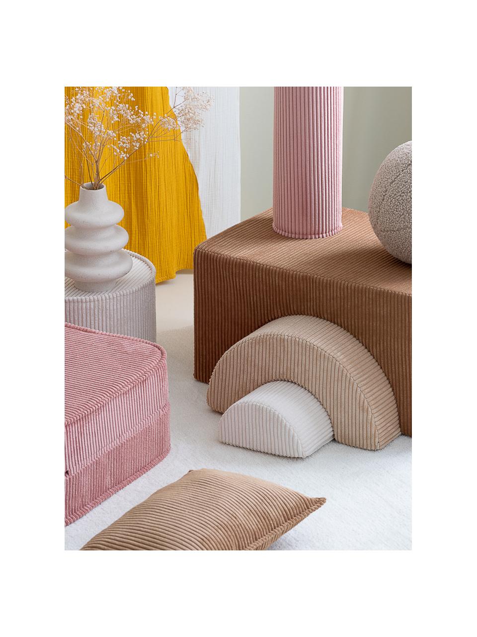 Speelset Rainbow van corduroy, 3-delig, Bekleding: corduroy (100% polyester), Corduroy lichtbruin, beige, wit, B 75 x H 49 cm