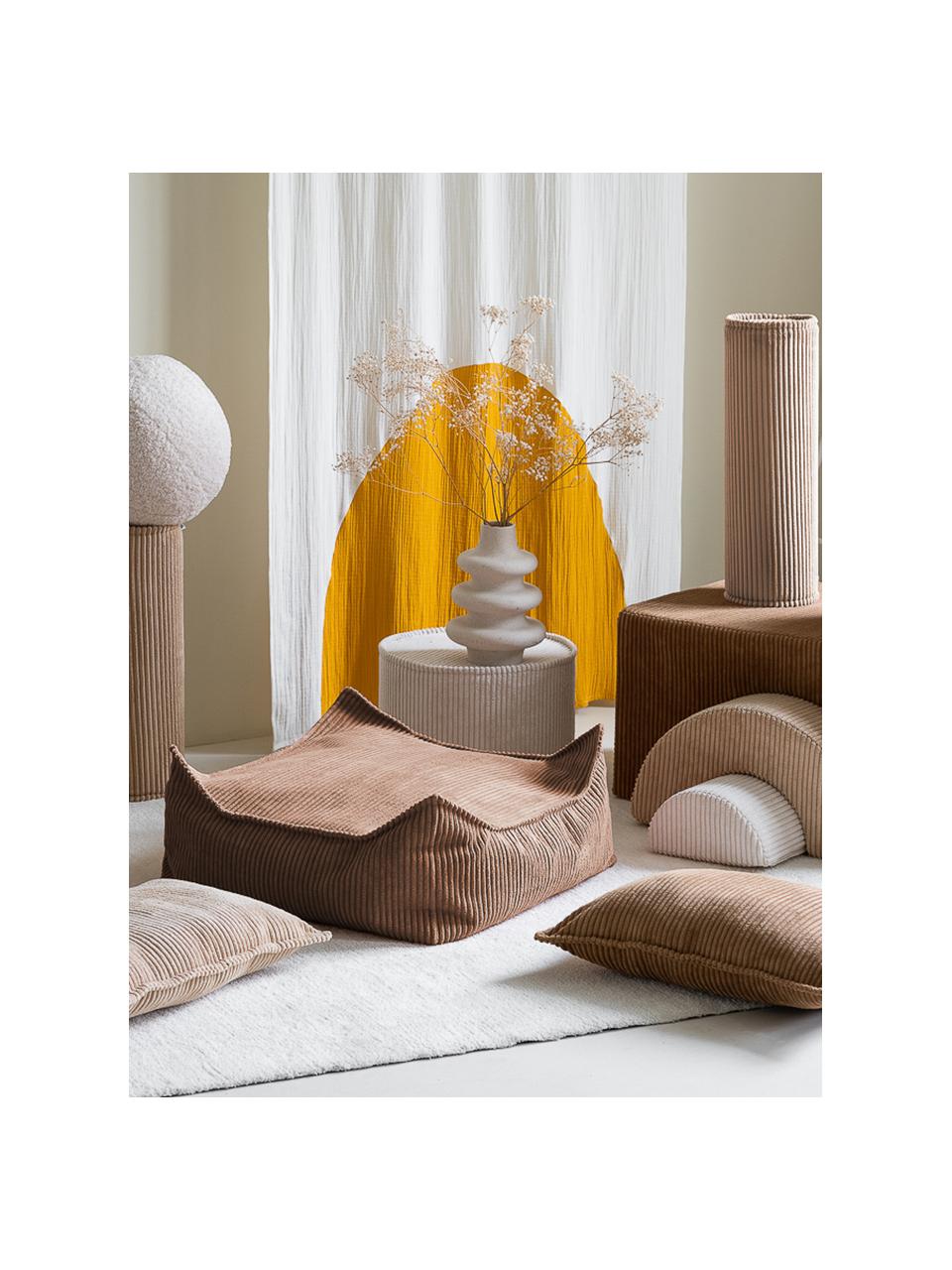 Speelset Rainbow van corduroy, 3-delig, Bekleding: corduroy (100% polyester), Corduroy lichtbruin, beige, wit, B 75 x H 49 cm