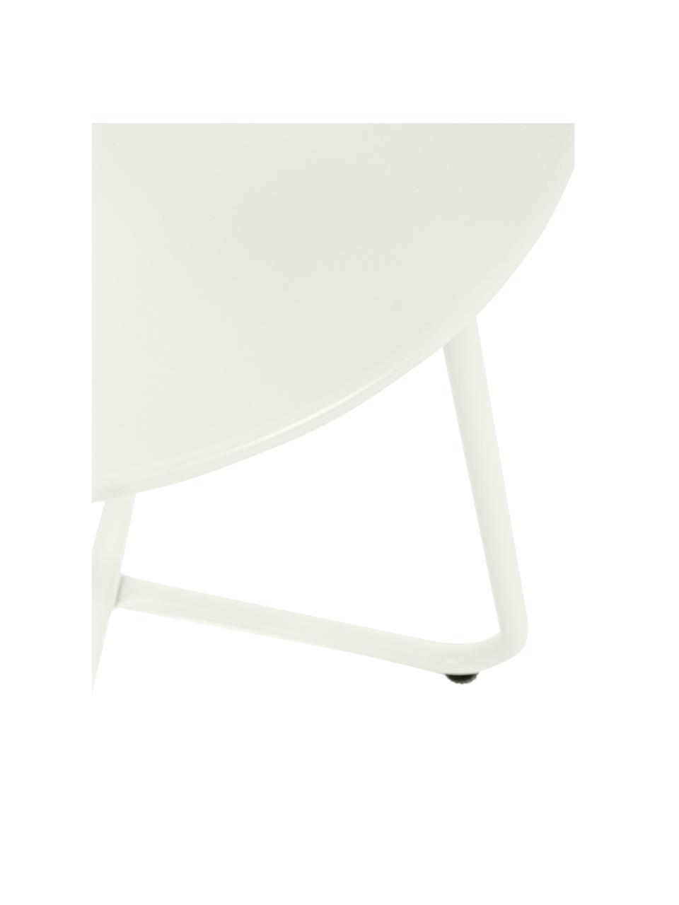 Tavolino rotondo da giardino Wissant, Acciaio verniciato a polvere, Bianco, Ø 40 x Alt. 45 cm