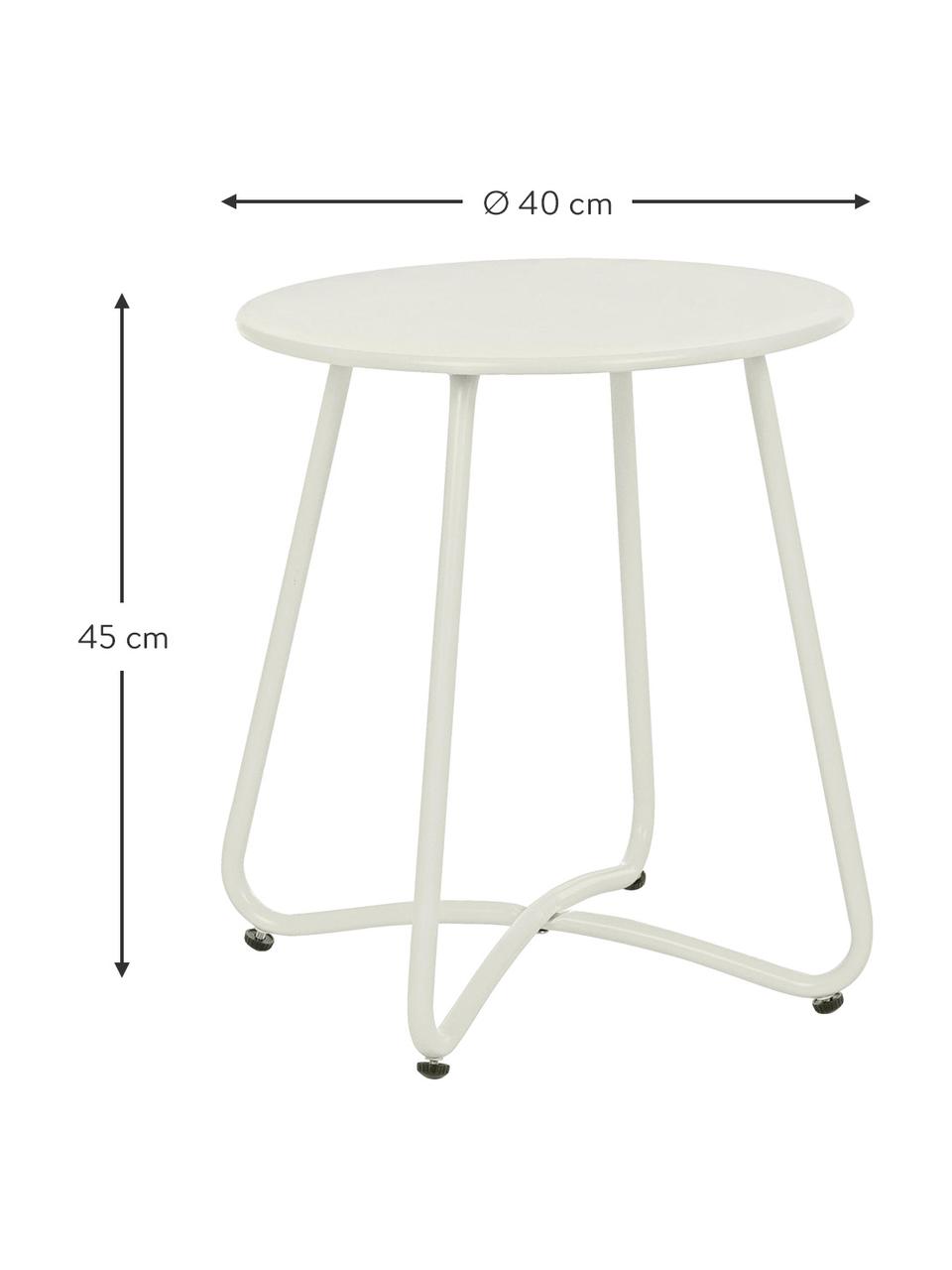 Mesa centro redonda para exterior Wissant, Acero con pintura en polvo, Blanco, Ø 40 x Al 45 cm