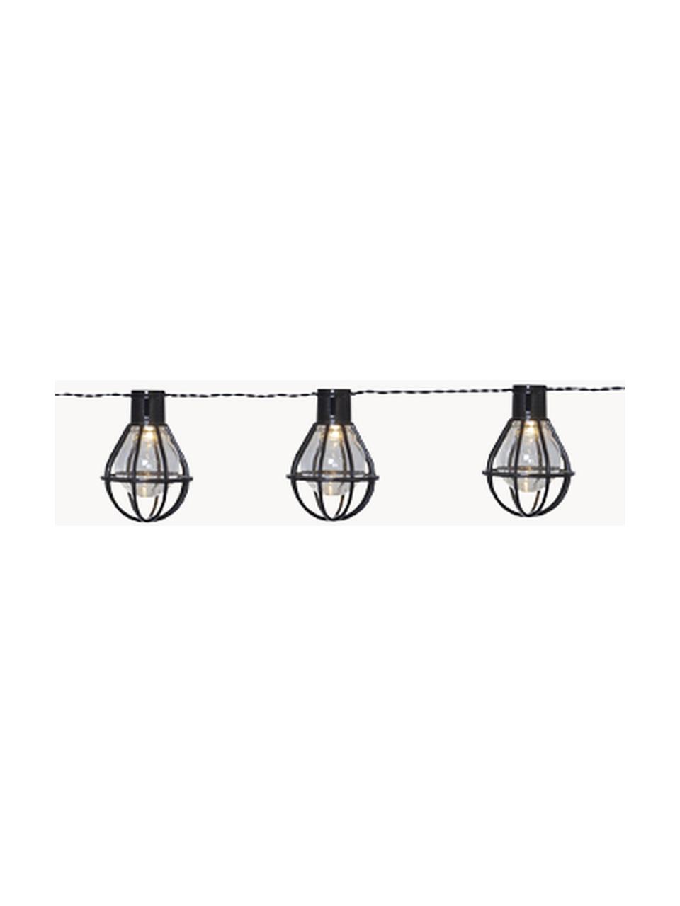 Outdoor LED lichtslinger Cage, 280 cm, Lampions: kunststof, Zwart, transparant, L 280 cm