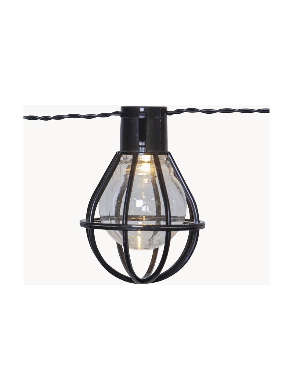 Outdoor LED-Lichterkette Cage, Lampions: Kunststoff, Schwarz, Transparent, L 280 cm