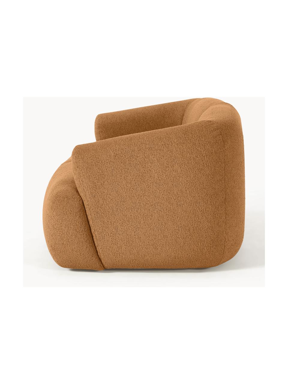 Sofa modułowa bouclé Sofia (2-osobowa), Tapicerka: bouclé (100% poliester) D, Stelaż: drewno świerkowe z certyf, Nogi: tworzywo sztuczne, Jasnobrązowy bouclé, S 186 x G 103 cm